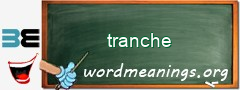 WordMeaning blackboard for tranche